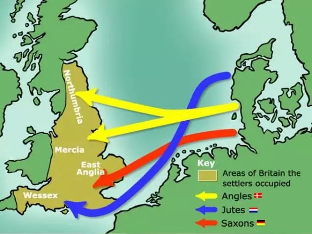 Origin of English, Map