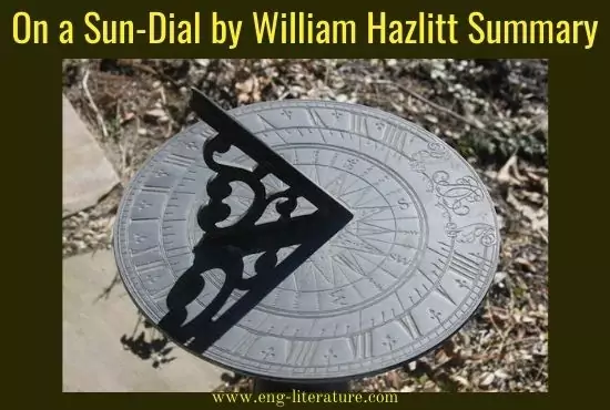 On a Sun-Dial by William Hazlitt Summary