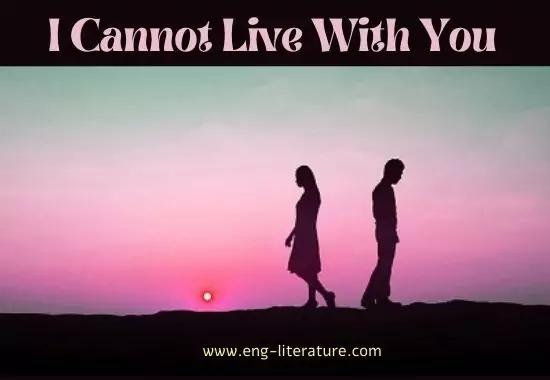 i cannot live with you summary