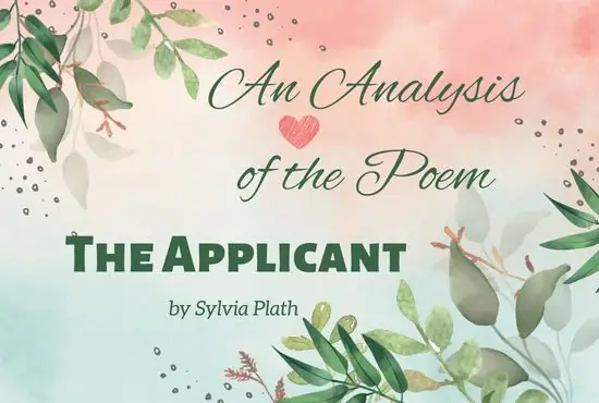 the applicant sylvia plath analysis